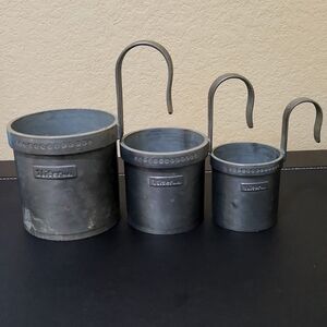 Vintage Italian Pewter Measuring Cups, Hanging Set Of 3